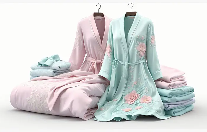 Kimono Night Dress 3D Illustration